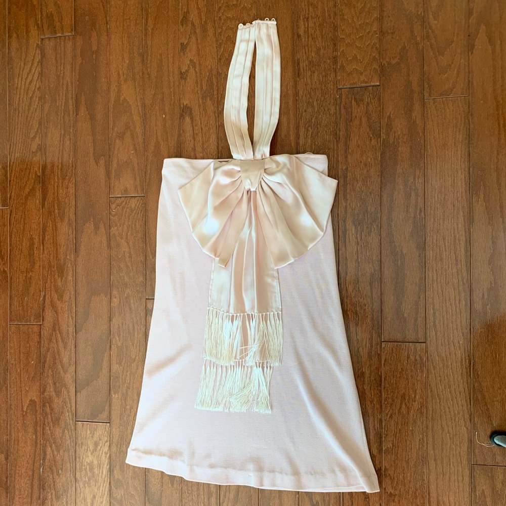 Vintage Christian Dior blush bow dress